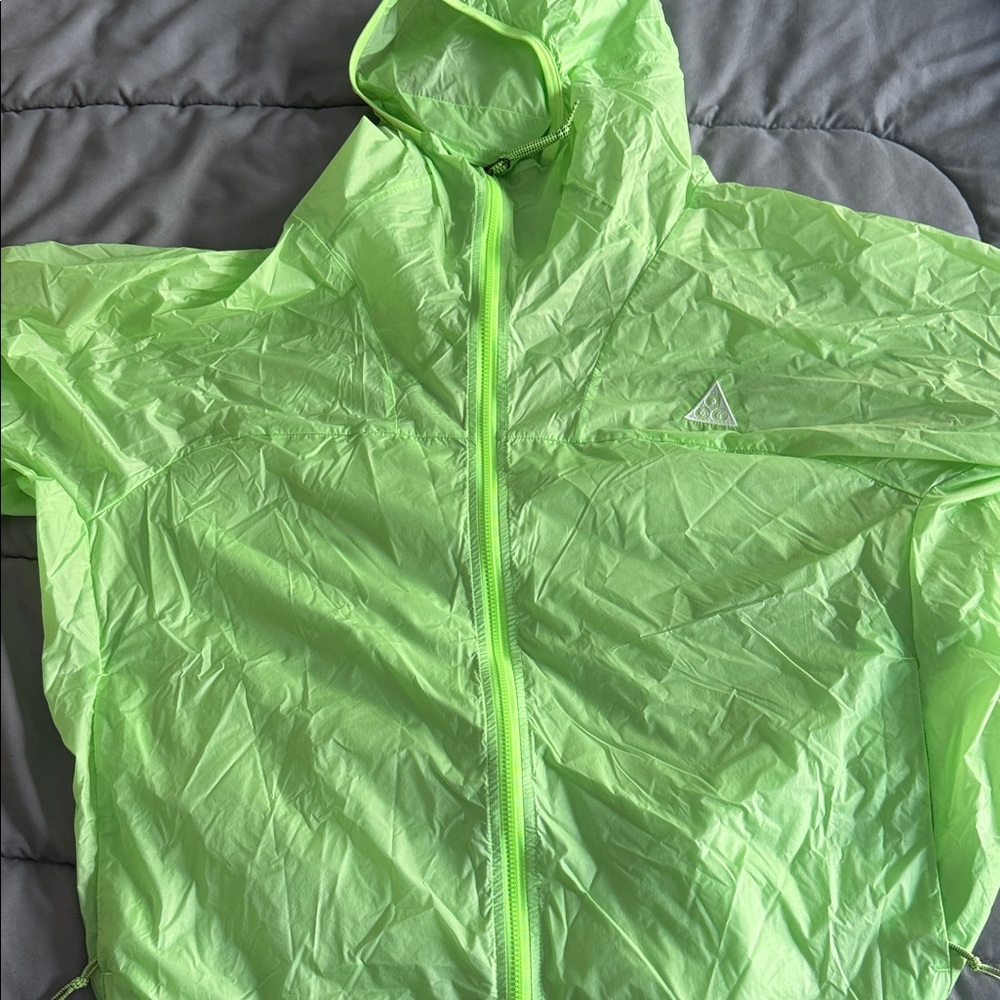 Nike ACG Neon Green Hooded Windbreaker